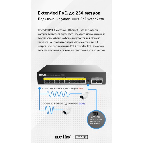 Неуправляемый коммутатор - Netis P110C 8xFE